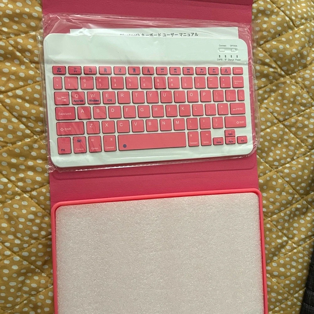 Vibrant Pink Tablet iPad case with keyboard